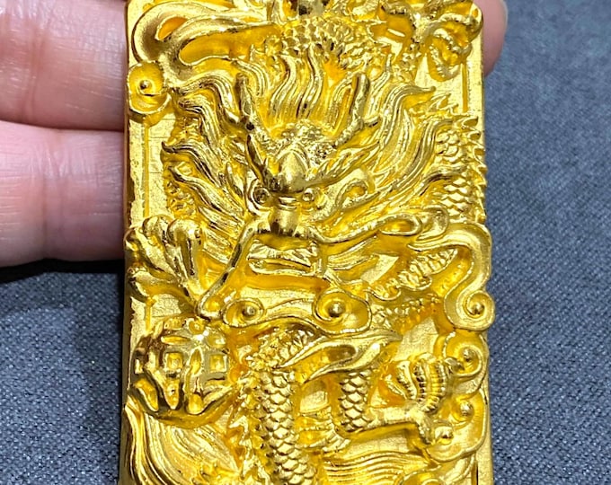 Vintage 999 24k Gold 3D Dragon Pendant.