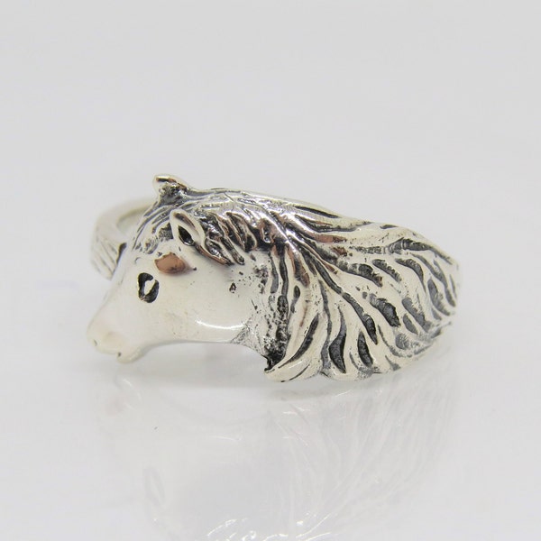 Vintage Sterling Silver Horse Ring Size 8