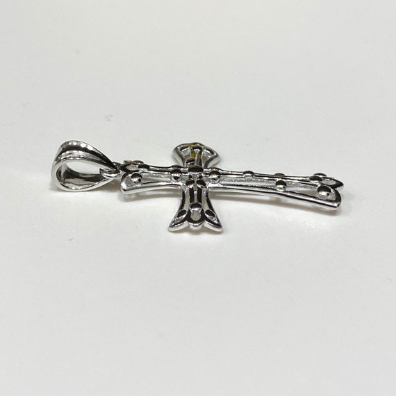Vintage Sterling Silver Cross Pendant. - image 2