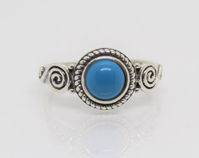 Vintage Sterling Silver TurquoiseDome Ring Size 7