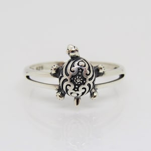 Vintage Sterling Silver Turtle Ring Size 7