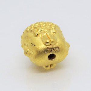 Vintage Pure 24K Gold Buddha Head Charm Bead Pendant Make for Bracelet ...