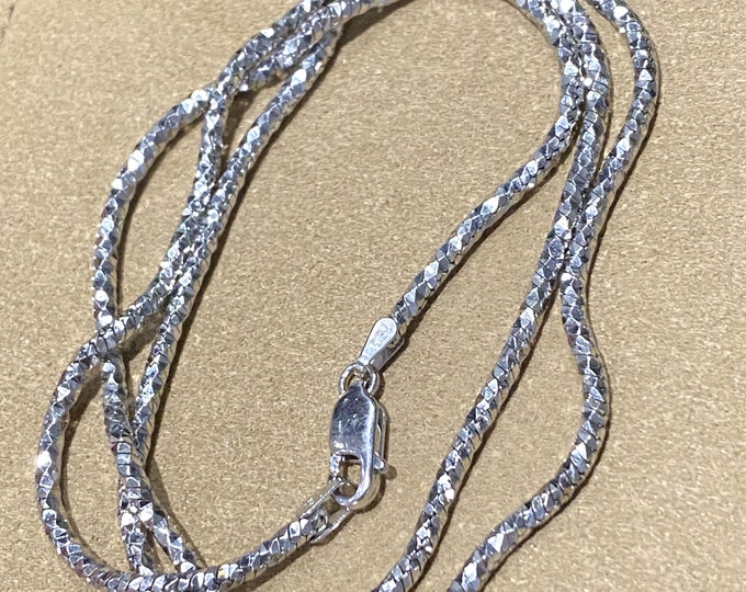 Vintage 18K 750 White Gold Snake Link Chain Necklace 18''