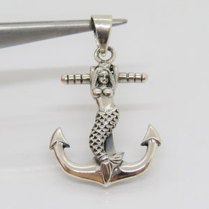 Sterling Silver Mermaid Anchor Pendant