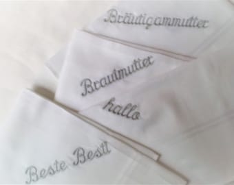 5 x handkerchief embroiderd