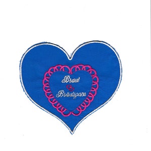 Patch individually embroidered heart, hearts, wedding image 1