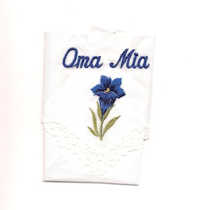 handkerchief,embroiderd,enzian,blue,name