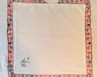 1 handkerchief embroiderd alpinflower