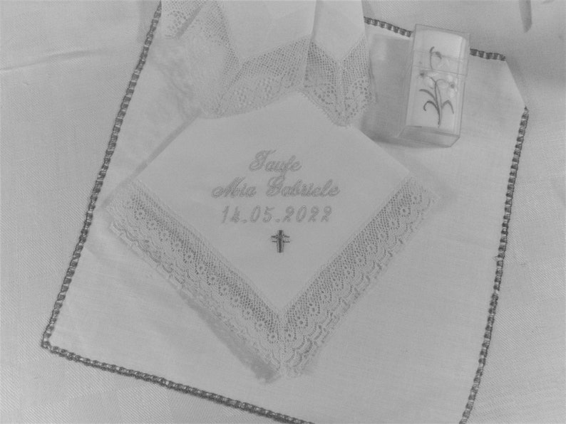 1 handkerchief with a tip 100% cotton white ca 25 cm image 9