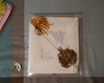 Embroidery kit for beginners handkerchief doily