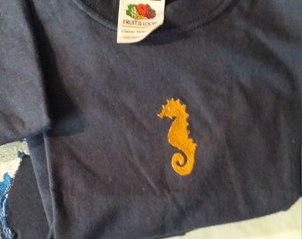 T-shirt seahorse name, number or embroidered