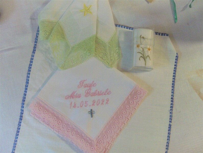1 handkerchief with a tip 100% cotton white ca 25 cm image 8