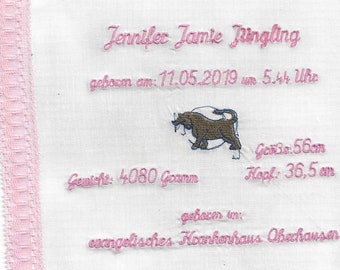 1 handkerchief with a tip 100% cotton white ca 25 cm