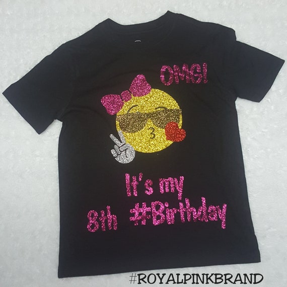 Emoji Birthday Shirt For Girls Omg It's My 8th Birthday Tee Emoji Birthday Shirt For Girls Omg It's My 8th Birthday Tee