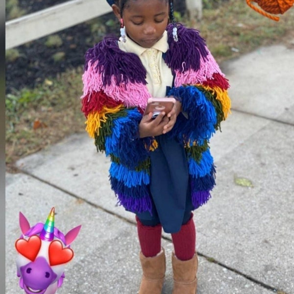 Baby & Kids Crochet Shaggy Jacket