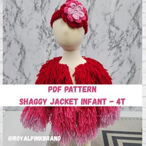Newborn to 4T Toddler Crochet Cardigan and shaggy Jacket Pattern