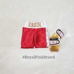 Shorts & Wearable Gloves - Baby Boxer Boxing Set, Boxing Boxer Baby Photo Outfit, Mini Boxing Gloves, Champ Sports