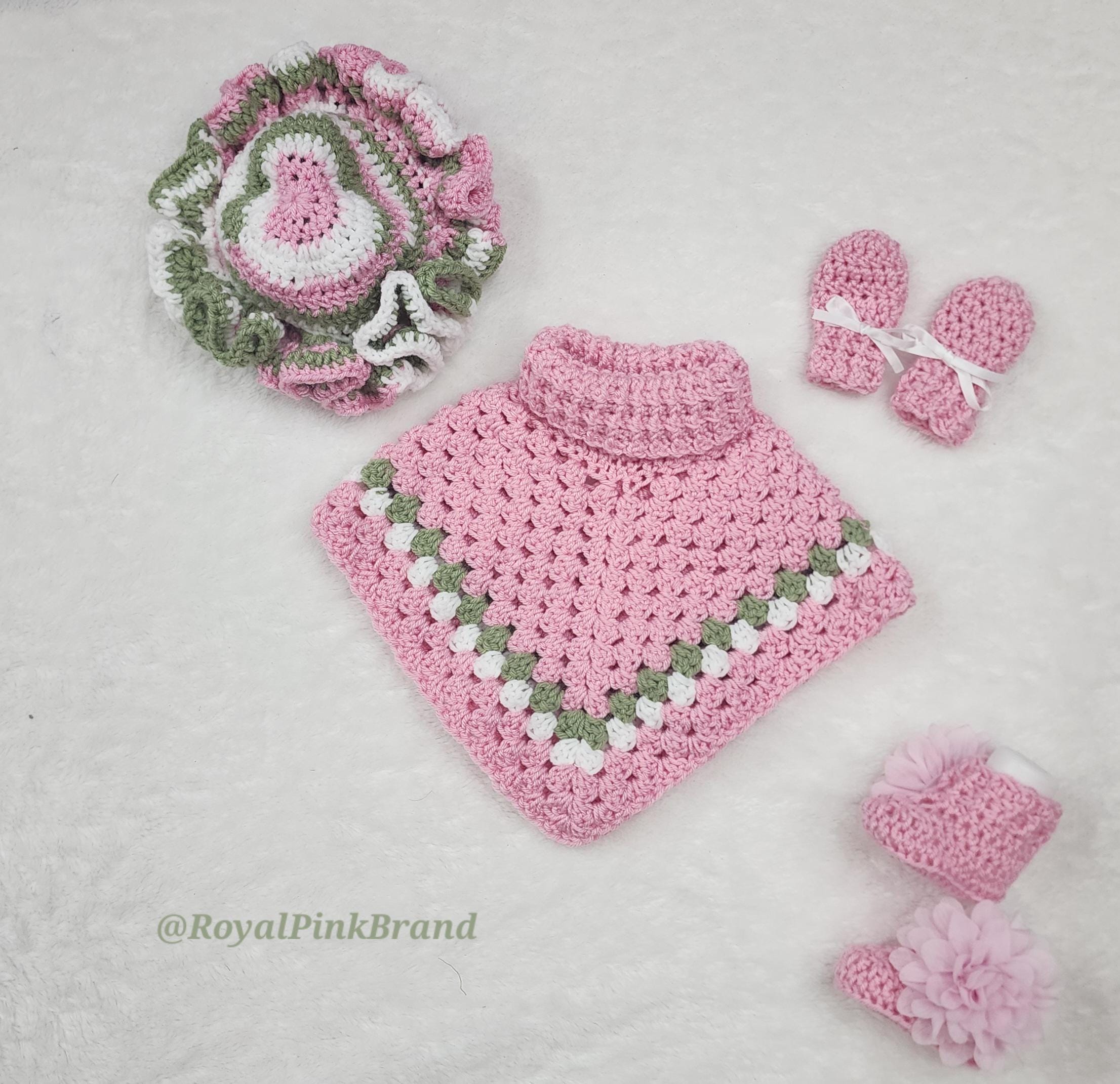 Kids Crochet Poncho Set Fall trends Autumn Poncho. Seasonal wear Winter Sweater