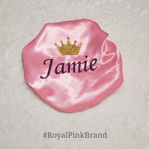 Satin Baby Bonnet Custom Personalized Name Reversible Baby to Adult Sized Satin Hair Satin Bonnet Adults hair bonnet satin bonnet newborn