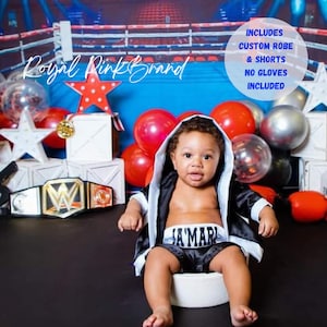 Boxing Set - no gloves, monogram robe, hooded robe, toddler boxing outfit, baby boxer, personalized boxing robe, embroidered boxing set