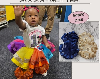 2 pair Glitter Tutu socks