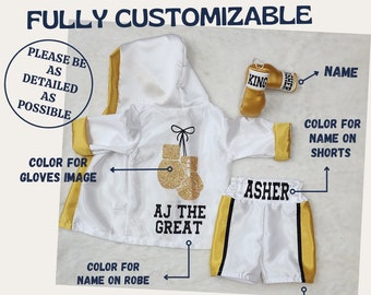 TRI Color - Baby Boxer Outfit Complete Set- mini gloves only