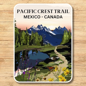 Pacific Crest Trail Sticker - Vinyl Decal, Waterproof Outdoor Use, UV resistant Decal