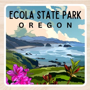 Ecola State Park Sticker, Oregon - Vinyl Aufkleber, wasserfester Outdoor Gebrauch, UV beständiger Aufkleber