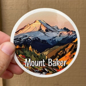 Mount Baker, Washington Sticker -  North Cascades mountains sticker, Vinyl Decal, Waterproof Outdoor Use, UV resistant Decal | PNW sticker