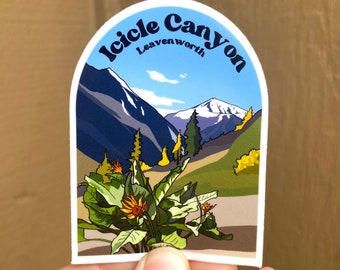 Calcomanía de Icicle Canyon: Calcomanía de vinilo de Leavenworth, Washington