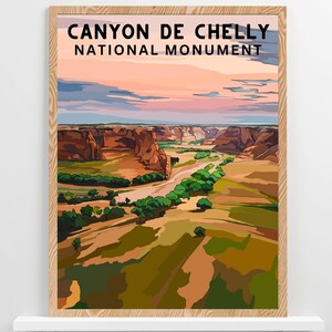Arte del cartel del Cañón de Chelly - Impresión de viaje - Múltiples tamaños, Arte de la pared de Arizona, Paisaje del desierto / Arte de la pared del suroeste