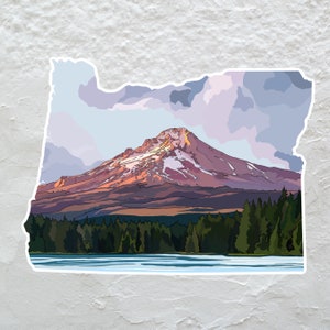 Mt. Hood Dreieck Aufkleber - Cascade Mountains Timberline Hütte Vinyl Aufkleber, wasserdicht für den Außenbereich, UV-beständiger Aufkleber, pazifischer Nordwesten