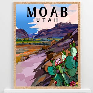 Moab, Utah Poster - Travel Print - Multiple Sizes, High-Quality Archival Ink and Paper