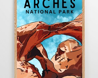 Arches National Park Art Print: Utah Desert Landscape Travel Poster