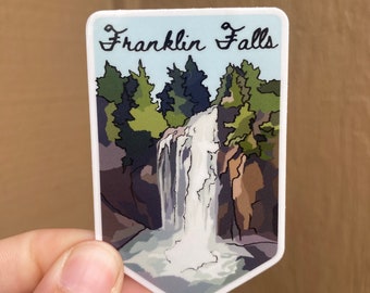 Franklin Falls, Washington Sticker - Pacific Northwest Sticker Waterproof Outdoor Use, UV resistant Decal, Waterfalls