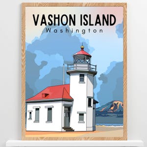 Vashon Island Poster - Travel Print - Multiple Sizes, High Quality Archival Ink and Paper, Washington Landscape Poster