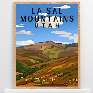 La Sal Mountains, Utah Poster - Travel Print - Multiple Sizes, High-Quality Archival Ink and Paper