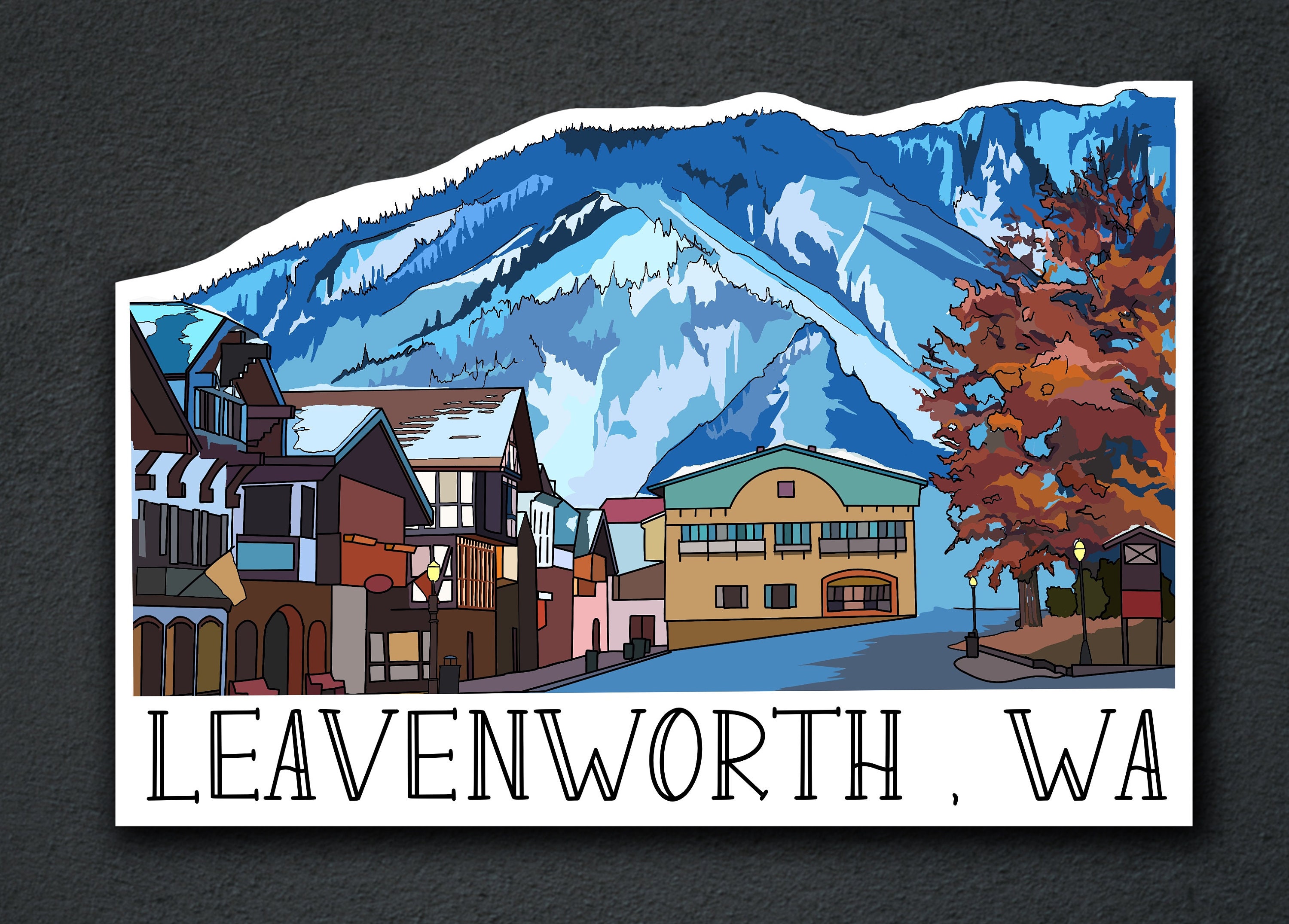 Reise Sticker ~ Leavenworth, Washington Staat ~ Straße Trip