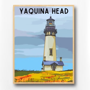 Yaquina Head Lighthouse Art Print: Oregon Coast Travel Poster
