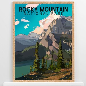 Rocky Mountain National Park Art Print: Hand-Drawn Travel Poster