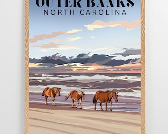 Outer Banks, North Carolina Poster Art - Travel Print - Multiple Sizes | Ocean Art