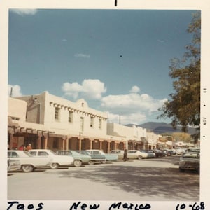 Vintage Photo On a Street in Taos, New Mexico 1968, Original Found Photo, Vernacular Photograph