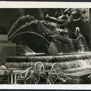 Vintage Photo Prometheus Statue at Rockefeller Center 1930&#39;s, Original Found Photo, Vernacular Photograph