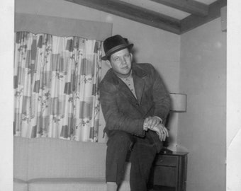 Vintage Photo Jim with a Sore Lip and Bad Haircut 1950's, Original Found Photo, Vernacular Photograph
