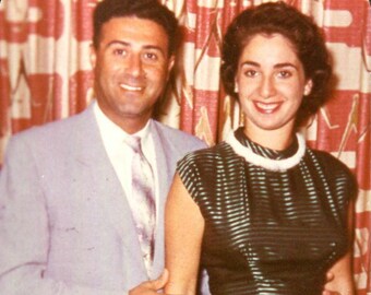 Vernacular Photograph Vintage Photo Beautiful Couple in Miami Beach 1950/'s Original Found Photo
