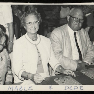 Vintage Photo Bingo Players Mable and Dede 1960&#39;s, Original Found Photo, Vernacular Photography