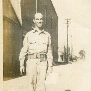 Vintage Photo U.S. Army Soldier on Maneuvers in Crowley, Louisiana 1940&#39;s, Original Found Photo, Vernacular Photograph