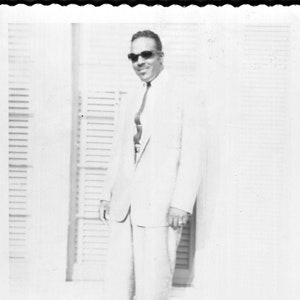 Vintage Photo Handsome Man Dark Glasses and White Suit 1960's, Original Found Photo, Vernacular Photograph