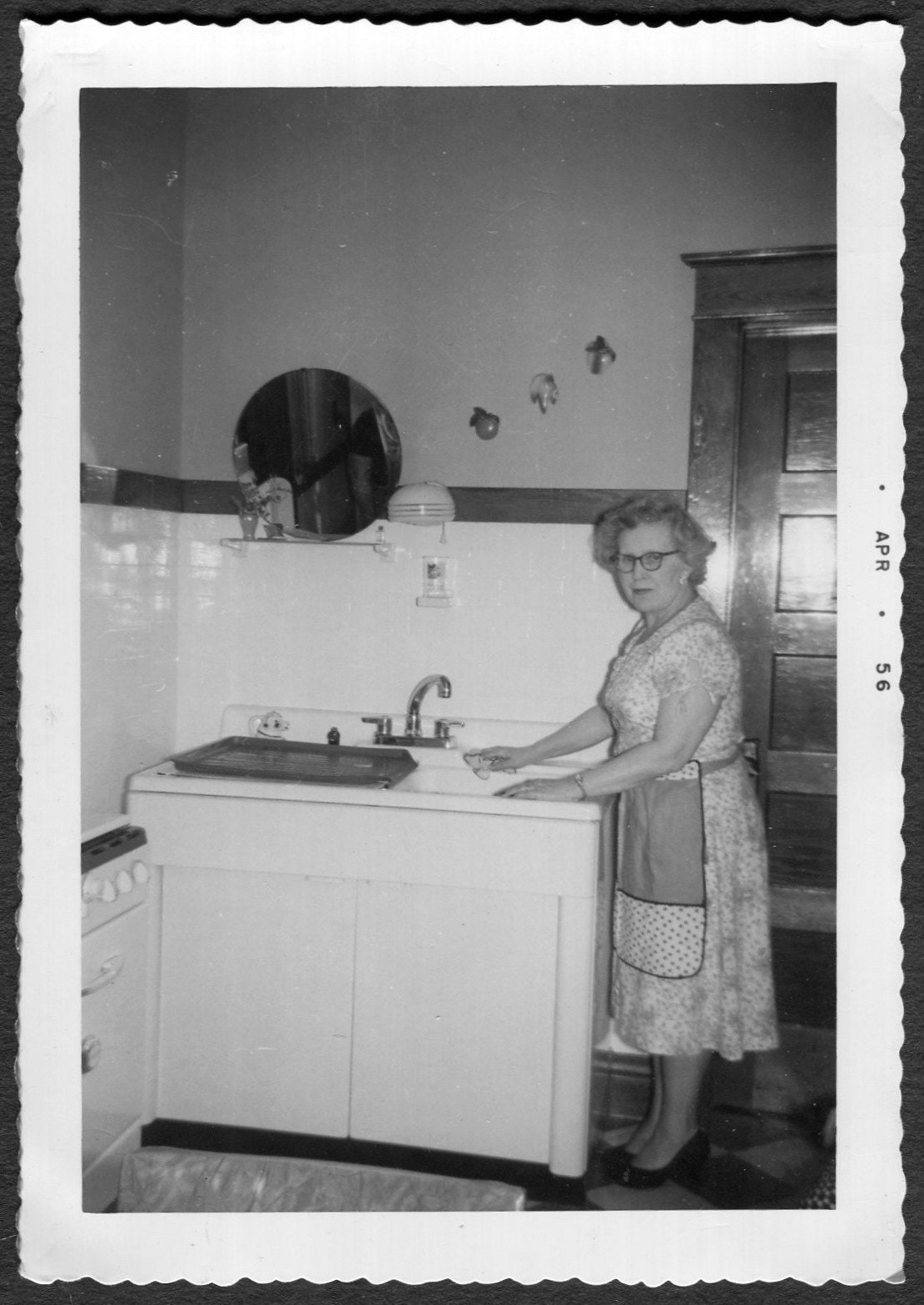 Vintage Photo Grandma Cleaning At Kitchen Sink 1950 S Etsy