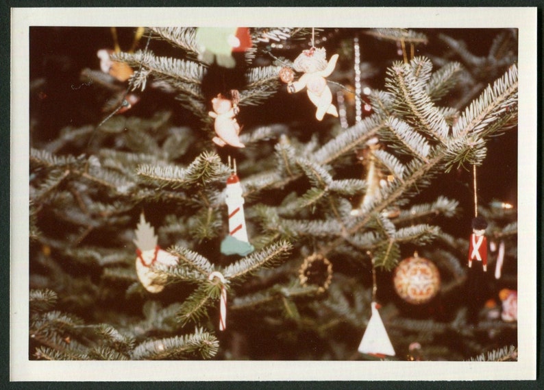 Vintage Photo Up Close View of Decorated Christmas Tree 1970/'s Original Found Photo Vernacular Photograph